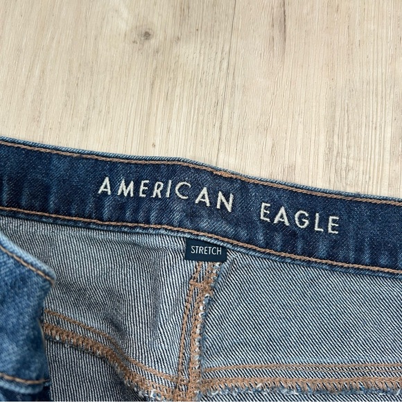 American Eagle Outfitters Cuffed Stovepipe Dark Blue Jeans - Picture 3 of 5